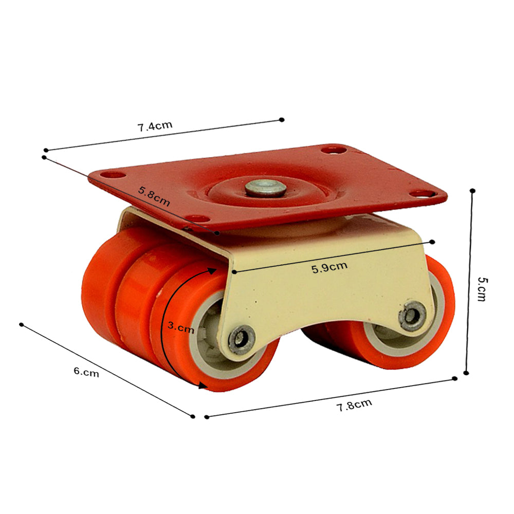 NB Crafted 360 Degrees Moving Caster Wheel with Bearing for Bed, furniture, Table, Trolley, Sofa, moving Heavy Duty Weight C apacity upto 500-600 Kg (Pack of 4)