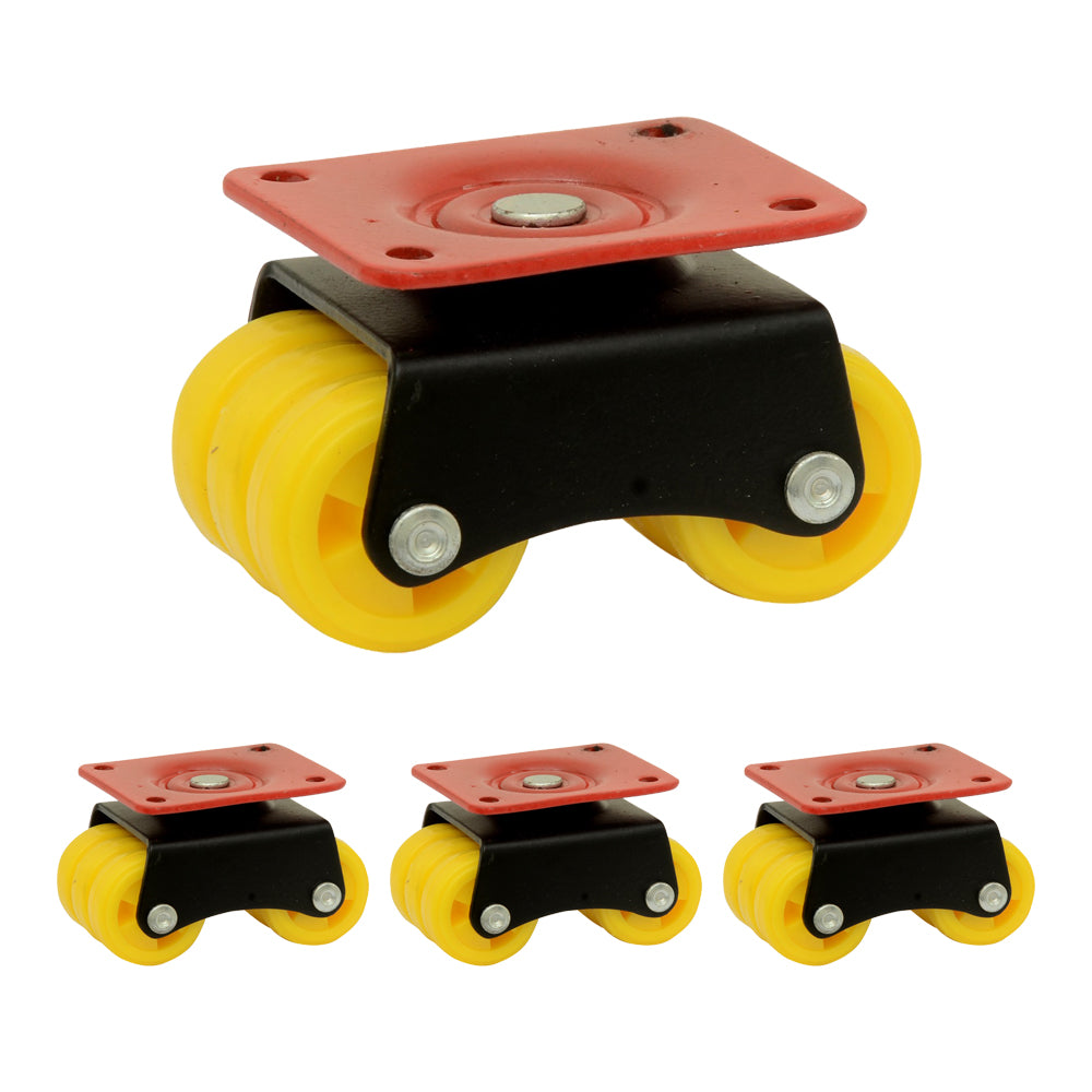 NB Crafted Caster Wheels for Furniture - Set of 4, Heavy Duty upto 700-800Kg, Bed Castor Wheels for Furniture Moving- Sofa, Bed, Counter with Poly carbonate Wheels and Top Plate Rotating 360 Degree