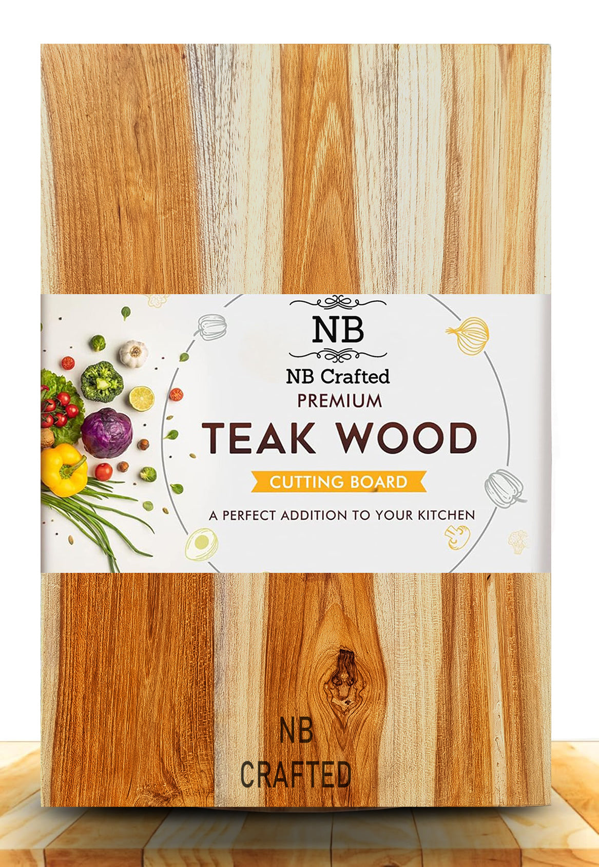 NB Crafted Teak Wood Cutting Board for Kitchen Home, Restaurants, Hotel Useful for Vegetable & Fruits Chopping Wood Block Size - 30 x 20 x 2 cm (Pack of 1)