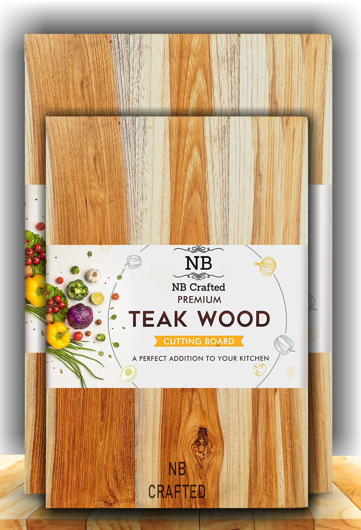 NB Crafted Teak Wood Cutting Board for Kitchen Home, Restaurants, Hotel Useful for Vegetable & Fruits Chopping Wood Block Large Size - 38 x 22 x 2 cm, Small Size 30 x 20 x 2 cm Combo Pack