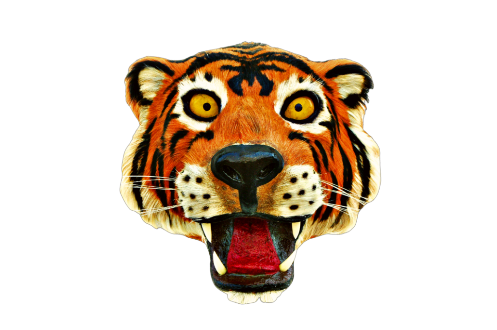 NB Crafted Tiger Head Hanging Showpiece For Home Decoration | Showpieces For Home Decor Living Room | Home Decorative Item | Wall Hanging Showpiece | Pack Of 1(Wood, Multicolour)