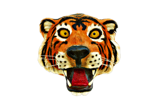 NB Crafted Tiger Head Hanging Showpiece For Home Decoration | Showpieces For Home Decor Living Room | Home Decorative Item | Wall Hanging Showpiece | Pack Of 1(Wood, Multicolour)